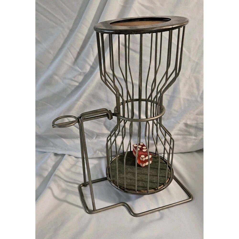 Vintage Chuck-A-Luck Birdcage Gambling Device Game 1940s Rare Reno W/ 2 Dice